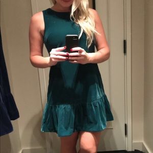 Green velvet holiday dress
